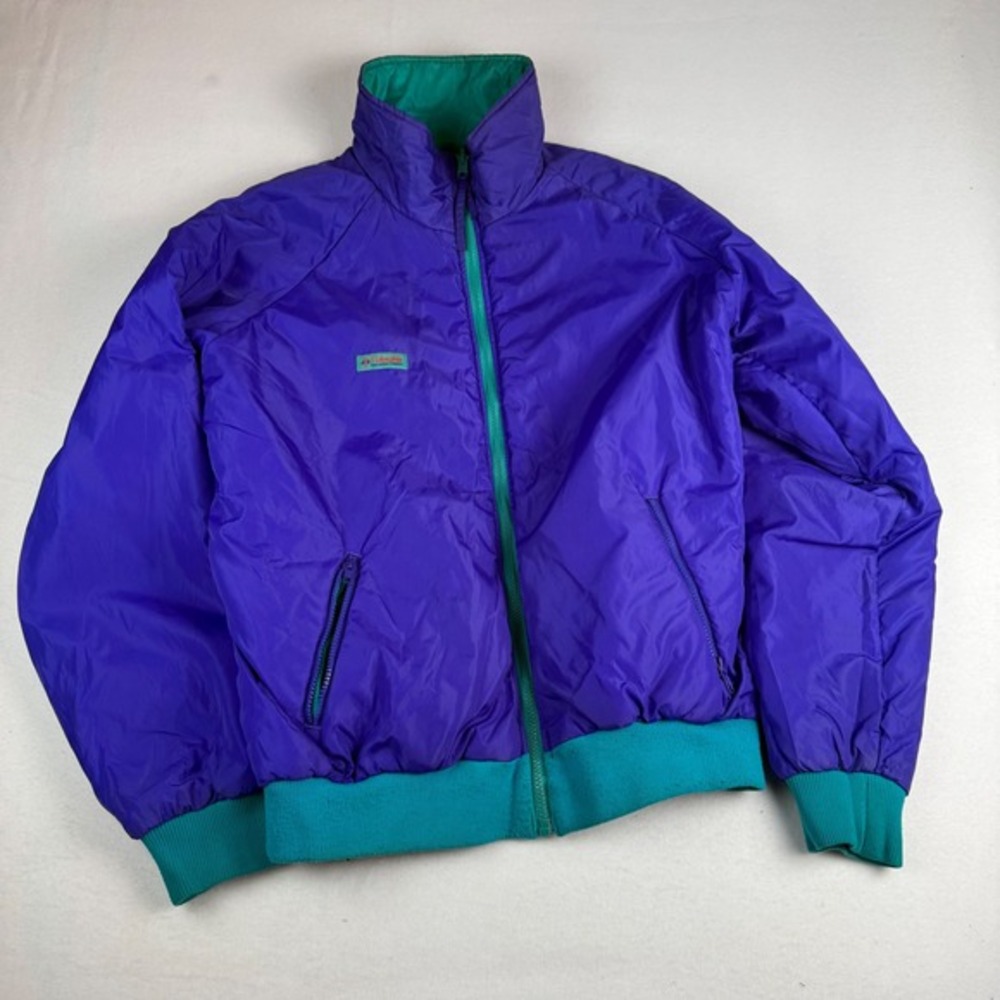 Columbia Sportswear Reversible Jacket‎ Mens XL Purple Teal Thinsulate Warm